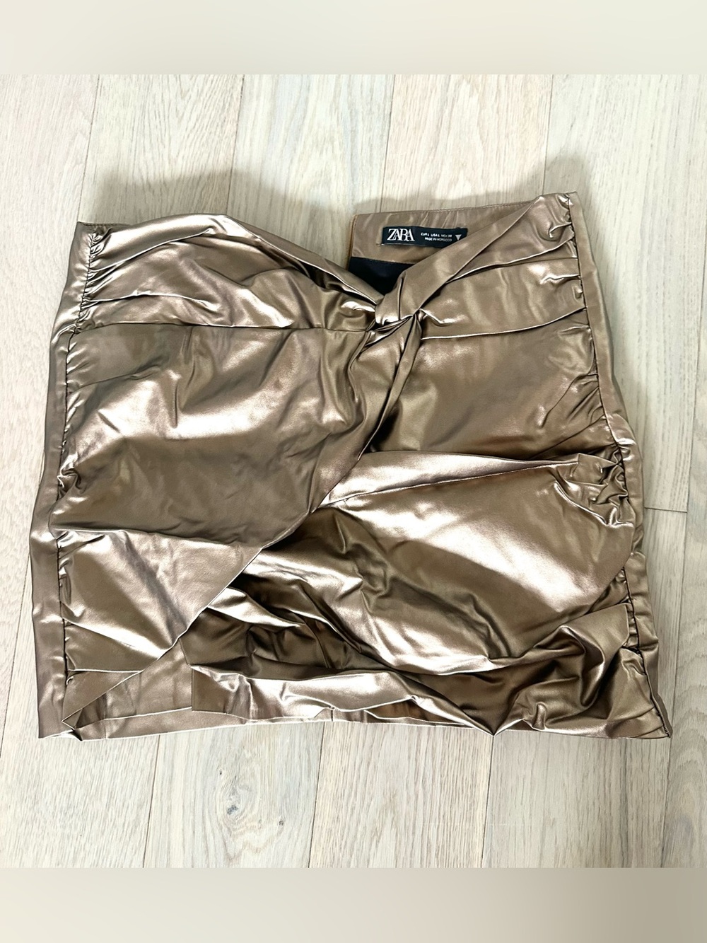 Zara Metallic Bronze Mini Skirt